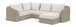 Seacrest - 123.25" Olefin Water Resistant And Wicker 5 Piece Outdoor Patio Modular Sectional