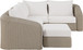 Seacrest - Olefin Water Resistant Fabric And Wicker 5 Piece Outdoor Patio Modular Sectional