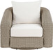 Seacrest - Olefin Water Resistant Fabric And Wicker Outdoor Patio Swivel Chair
