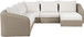 Seacrest - Olefin Water Resistant Fabric And Wicker 6 Piece Outdoor Patio Modular Sectional