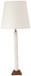 Solis - Genuine Marble And Mango Wood Base With Linen Textured Fabric Shade Table Lamp