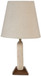 Solis - 14" Genuine Marble And Mango Wood Base With Linen Textured Fabric Shade Table Lamp