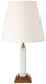 Solis - 14" Genuine Marble And Mango Wood Base With Linen Textured Fabric Shade Table Lamp