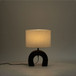 Lithos - Genuine Marble Base And Linen Textured Fabric Shade Table Lamp