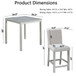 5 Piece Counter Height Table Set, Square Table And 4 Upholstered Chairs