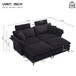 Modern Deep Seat Sectional Sofa With Ottoman