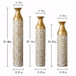 Mother's Day Gift Set Gilded White 3D Relief Flower Metal Vase Set - White / Gold