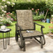 Outdoor Glider Swing Chair With Smooth Motion - Brown / Brown Mix