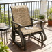 Outdoor Glider Swing Chair With Smooth Motion - Brown / Brown Mix