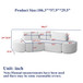 V - Shaped Modular Sofa Set & 3 Pillows And 2 Curved Ottomans For Living Rooms - Black
