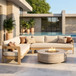 Outdoor Patio Sectional Sofa Set - Oak