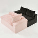 Multifunctional Sofa Pink Black, Fits 4 People