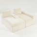 Modular Sofa, Convertible Twin Seat With Chaise Lounge
