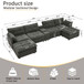 Oversized Modular Sectional Sofa With Multi Functional Console