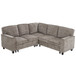 L-Shaped Sofa With Pull Out Sofa Bed With USB