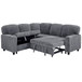 L-Shaped Sofa With Pull Out Sofa Bed With USB
