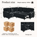 L-Shaped Sofa With Pull Out Sofa Bed With USB