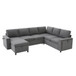 U - Shaped Convertible Sectional Sofa Bed With Storage, USB Charger & Cup Holders