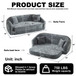 Curved Convertible Sofa, 2 In 1 Fold Out Bed With Pull Out Base And Deep Seat