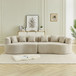 Curved Sectional Sofa With 6 Pillows