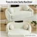 Curved Convertible Sofa, 2 In 1 Frameless Folding Sofa Bed With Pull Out Base And Deep Seat