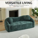 Curved Convertible Sofa, 2 In 1 Frameless Folding Sofa Bed With Pull Out Base And Deep Seat