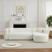 L - Shape Boneless Cloud Couch With 2 Throw Pillows For Living Room