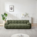 Cloud Series Minimalist Button Tufted Square Arm 3 Seater Sofa