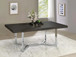 Coaster Furniture Benson Benson Rectangular Trestle Base Dining Table Dark Oak And Chrome