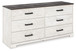 Shawburn - Six Drawer Dresser - Pewter-tone pulls - White / Black /  On Clearance