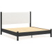 Cadmori - Black King Upholstered Panel Bed On Clearance