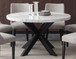 Xena - Marble Top Round Table - White / Black On Clearance
