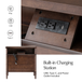 Derk Transitional 28"W 3-Drawer Fluted Solid Nightstand with Built-in Power Outlets On Clearance