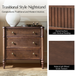 Derk Transitional 28"W 3-Drawer Fluted Solid Nightstand with Built-in Power Outlets On Clearance