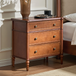 Derk Transitional 28"W 3-Drawer Fluted Solid Nightstand with Built-in Power Outlets On Clearance
