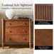 Derk Transitional 28"W 3-Drawer Fluted Solid Nightstand with Built-in Power Outlets On Clearance