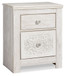 Paxberry - Two Drawer Night Stand - Whitewash On Clearance