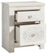 Paxberry - Two Drawer Night Stand - Whitewash On Clearance