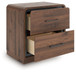 Fortlorn - Two Drawer Night Stand - Walnut Brown On Clearance