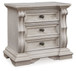 Bruchandi - Three Drawer Night Stand - Antique White On Clearance