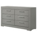 Ives - 6-Drawer Dresser Cabinet - Gray High Gloss On Clearance
