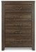 Juararo - Five Drawer Chest - Dark Brown On Clearance
