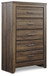 Juararo - Five Drawer Chest - Dark Brown On Clearance