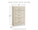 Bellaby - Five Drawer Chest - Whitewash On Clearance