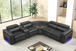 Holiday Black Power Reclining Sectional