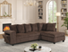 Jazkit Chocolate Reversible Sectional 517 by Happy Homes