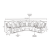 Black Breathing Leather 3-Piece Living Room Sectional
