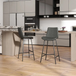 Brava Gray Modern Barstool  (Set of 2)