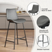 Brava Gray Modern Barstool  (Set of 2)