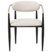 5-Piece Modern Fluted Round Dining Table & Fabric Armchair Set on Clearance